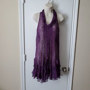 Rebecca Taylor Sheer Ruffle Hem Dress